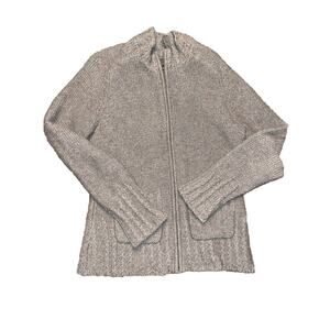 Carhartt Womens Full Zip Cardigan Sweater Size S Brown Lambswool Blend Pockets